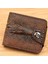 Erkek Cüzdan Deri Hakiki Kısa Çanta Billetera Hombre Vintage Stil Cartera Hombre Timsah Iş Bifold Çanta Tasarımcısı (Yurt Dışından) 1