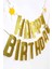 Le Mabelle Gold Simli Papatyalı Happy Birthday Banner 2