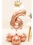 Rose 6 Rakamı Taçlı Balon Set 1