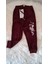 Kız Çocuk Örme Kadife Pantolon Bordo 2
