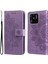 Xiaomi Için Redmi 10C/REDMI 10 (Hindistan) Kayış Tasarımı Anti-Fall Çiçek Baskı Cüzdan Deri Deri Standı Manyetik Telefon Kasa Işık Mor (Yurt Dışından) 2
