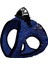 Üç Kilitli Simli Peluş Kedi Köpek Göğüs Tasması 28 - 34 cm X - Small Lacivert 1