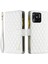 Xiaomi Redmi 10C 4g Fermuarı Cep Tasarımı Baskılı Rhombus Desen Kapağı Mat Giyim Önleyici Pu Deri Tam Koruma Telefon Kılıfı Stand Cüzdan-Beyaz (Yurt Dışından) 1