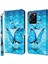 Xiaomi Redmi Için Note 12 Pro 5g/note 12 Pro Speed ​​5g/poco X5 Pro 5g Deri Telefon Kılıfı 3D Desen Baskı Kapak Standı Cüzdan Mavisi Kelebekler (Yurt Dışından) 2