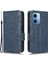 Xiaomi Redmi Için Anti-Drop Cep Telefonu Kapağı Not 12 5g (Global)/(Hindistan)/(Çin)/poco X5 5g, Pu Deri Baskılı Üçgen Desen Flip Telefon Kılıfı Stand Cüzdan-Mavi (Yurt Dışından) 2