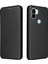 Xiaomi Için Redmi A1+ 4g/a2+ 4g/poco C50 4g Çizgi Anti-Kılavuzu Pu Deri Telefon Kılıf Kart Yuvası Stand Karbon Fiber Doku Manyetik Flip Cover-Black (Yurt Dışından) 2