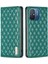 Xiaomi Redmi Için 12C 4g Baskılı Rhombus Pu Deri Kılıf Kart Tutucu Manyetik Emilim Telefon Kapak Yeşil (Yurt Dışından) 1