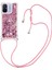 Xiaomi Redmi Için 12C 4G/11A 4g Tpu Kasa Glitter Sıvı Telefon Kapağı Lanyard-Rose Altın/kalpler (Yurt Dışından) 1