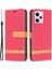 Xiaomi Redmi Için Note 12 Pro 5g/note 12 Pro Hız 5g/poco X5 Pro 5g Cüzdan Telefon Kılıf Kot Kot Bez Doku Deri Deri Kapak Koruyucu Stand Kapak Kırmızısı (Yurt Dışından) 1