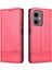 Xiaomi Redmi Için Note 12 5g (Hindistan)/poco X5 5g Karşıtı Kara Izi Dokusu Şok Geçirmez Telefon Stand Pu Deri Manyetik Oto Absorbed Folio Flip Cüzdan Kapak-Kırmızı (Yurt Dışından) 2