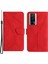 HT05 Pu Deri Deri Kapak Xiaomi Poco F5 Pro 5g/redmi K60 5G/K60 Pro 5g, Baskılı Hat Stand Flip Cüzdan Cüzdan Kırmızısı (Yurt Dışından) 2