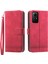 Dierfeng Df-03 Xiaomi Redmi Note 12S 4g Deri Cüzdan Stand Telefon Vaka Çizgileri Baskılı Telefon Kapak-Kırmızı (Yurt Dışından) 2
