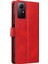 Xiaomi Için Redmi Note 12S 4g Cüzdan Stand Telefon Deri Kılıf Buzağı Dokusu Telefon Kapağı Kayış Kırmızısı (Yurt Dışından) 5