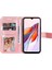 Xiaomi Redmi Için 12C 4G/11A 4g Telefon Kapağı Çiçek Baskı Deri Stand Cüzdan Kılıfı Strap-Pink ile (Yurt Dışından) 1