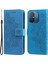 Xiaomi Redmi Için 12C 4G/11A 4g Telefon Kapağı Çiçek Baskı Deri Stand Cüzdan Kılıfı Kayış Mavisi (Yurt Dışından) 2