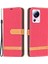 Xiaomi Için 13 Lite/civi 2 5g Kot Boya Bez Ekleme Pu Deri Cüzdan Kapağı Kapak Önleme Karşıtı Flip Standı Telefon Kasa-Kırmızısı (Yurt Dışından) 1