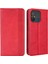 Xiaomi Redmi Için 12C 4G/11A 4g/poco C55 4g Fingerprint Retro Doku Telefon Kılıfı Deri Stand Cüzdan Telefon Koruyucu-Kırmızı (Yurt Dışından) 1