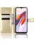 Xiaomi Redmi Için 12C 4G/11A 4g/poco C55 4g Çılgın At Doku Doku Standı Pu Deri Flip Telefon Kapağı Strap-Gold ile (Yurt Dışından) 4