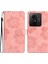 Xiaomi Için Redmi Note 12S 4g Damla Geçirmez Deri Telefon Kabuğu Çiçekleri Baskılı Stand Cüzdan Vaka-Pembe (Yurt Dışından) 1