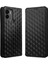 Xiaomi Için Anti-Fall Cep Telefonu Kapağı Redmi A1+ 4g/a2+ 4g/poco C50 4g Rhombus Desen Baskılı Pu Deri Flip Folio Telefon Kılıfı Cüzdan Stand-Black (Yurt Dışından) 1