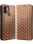 Xiaomi Için Anti-Fall Cep Telefonu Kapağı Redmi A1+ 4g/a2+ 4g/poco C50 4g Rhombus Desen Basılı Pu Deri Foli Folio Telefon Kılıf Cüzdan Stand-Brown (Yurt Dışından) 1
