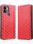 Xiaomi Için Anti-Fall Cep Telefonu Kapağı Redmi A1+ 4g/a2+ 4g/poco C50 4g Rhombus Desen Basılı Pu Deri Folio Telefon Kılıfı Stand-Red (Yurt Dışından) 1