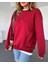 Koyu Kırmızı Basic Bisiklet Yaka Sweatshirt 2