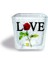 DEKORATİF BUZLU CAM MUMLUK LOVE DESEN 8X8 CM (2 Adet) 1