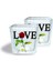 DEKORATİF BUZLU CAM MUMLUK LOVE DESEN 8X8 CM (2 Adet) 4