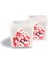 DEKORATİF BUZLU CAM MUMLUK PEMBE GÜLLER DESEN 8X8 CM (2 Adet) 4