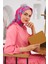 Relax Geometrik Line Soft Eşarp Menekşe Pembe 1145-10 1