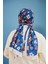 Amelia Desenli Pamuk Şal Parlament Mavi 3025-15 3