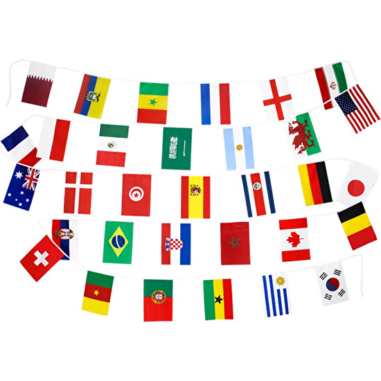 Passing Dünya Kupası Futbol 2022 Bunting Banner Dünya Kupası 32 Ülke Bayrakları Bunting 20X28 cm Parti Dekorasyon Için Bunting Banner (Yurt Dışından)