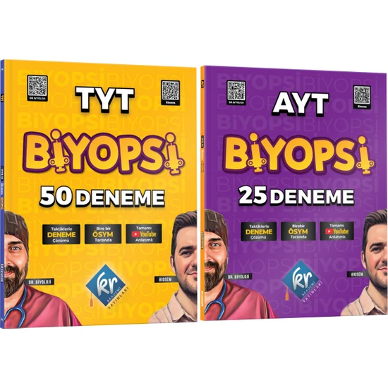 Dr. Biyoloji & Biosem TYT-AYT Biyopsi 50+25 Biyoloji Deneme Seti Kr Akademi Yayınları