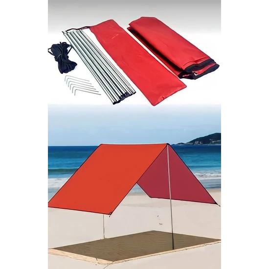 As Kamp Araç Yan Tente Gölgelik Plaj Güneşlik Piknik Plaj Çadırı Çantalı