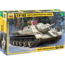 Zvezda 1/35 Russian SU-122 Self Propeııed Gun Plastik Tank Maket Kiti, Demonte Hobi Seti