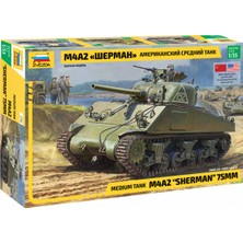 Zvezda 1/35 M4 A2 Sherman Plastik Tank Maket Kiti