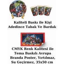 Avengers Yenilmezler  Bayraklı Ve Afişli 32 Kişilik Doğum Günü Parti Malzemeleri Süsleri Seti Mxst