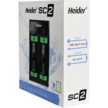 Heider Sc2 18650 - 14500 3.7V Çift Yuvalı Pil Şarj Cihazı - Ce Belgeli - Orijinal - Hızlı Şarj