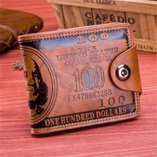 Guangdong Spirit Moda Erkek Cüzdan Dolar Desen Kart Tutucu Nakit Debriyaj Cep Cüzdan Moda Kısa Pu Deri Cüzdan Bozuk Para Cüzdanı 2 Renk (Yurt Dışından)