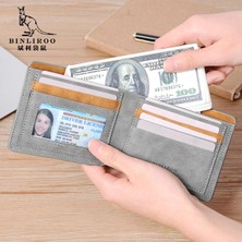 Guangdong Spirit Erkekler Için Pu Deri Cüzdan Mini Cüzdan Iş Kimliği Kredi Kartı Rozeti Tutucu Çanta Para Klip Cüzdan Adam (Yurt Dışından)
