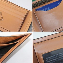 Guangdong Spirit Microgood Erkek Moda Suni Deri Cep Cüzdan Debriyaj Kımlık Kredi Kartı Tutucu Bifold Çanta (Yurt Dışından)