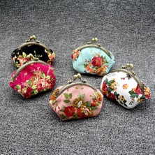 Guangdong Spirit Cüzdan, Bayan Vintage Çiçek Mini Para Cüzdanı Cüzdan El Çantası (Beyaz) (Yurt Dışından)