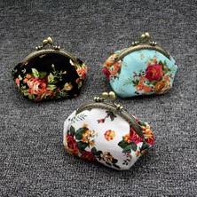 Guangdong Spirit Cüzdan, Bayan Vintage Çiçek Mini Para Cüzdanı Cüzdan El Çantası (Beyaz) (Yurt Dışından)