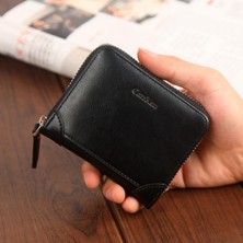 Guangdong Spirit Hengsheng Yeni Erkek Cüzdanı Retro Erkek Yatay Fermuarlı Çanta Kart Çantası Genç Erkek Cüzdanı Bozuk Para Cüzdanı Cüzdan (Yurt Dışından)