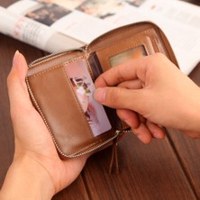 Guangdong Spirit Hengsheng Yeni Erkek Cüzdanı Retro Erkek Yatay Fermuarlı Çanta Kart Çantası Genç Erkek Cüzdanı Bozuk Para Cüzdanı Cüzdan (Yurt Dışından)