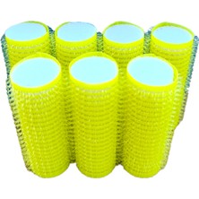 Croc 1223 Sarı 7'li Bigudi 2 cm +10'lu Plastik Pensli Cırtlı Saç Bigudisi