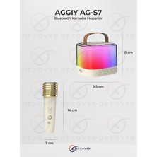 Aggiy  Güçlü Rgb Işık, Kablosuz Mikrofonlu Rgb LED Parti Işıklı, Karaoke Bluetooth Hoparlör Aggıy Ag-S7