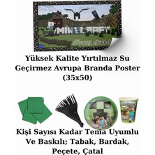 Minecraft Afişli 8 Kişilik Doğum Günü Parti Malzemeleri Süsleri Seti L x st