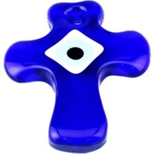 Depposite Cam Nazar Boncuğu Delikli Hac Modeli Büyük Boy 9.5 x 10.5 cm